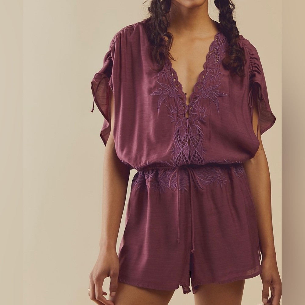 [Free People] Weila Romper, Purple, XL, NWT